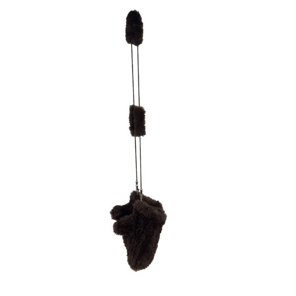 FURIOUS FUR Faux Fur Chocolate Brown Vegan Fluffy Plush Warm Winter Mitains OS - Picture 1 of 6